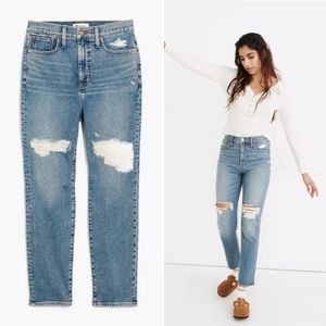 Madewell The Perfect Vintage Jean Medium Wash Size 27 High Rise Distressed